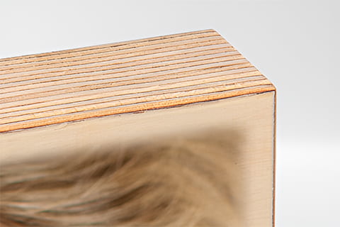 Wood block with picture detail view