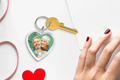 key with heart shaped keyring 