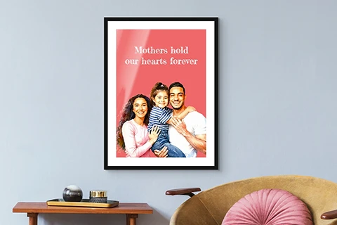 mother's day family portrait on wall