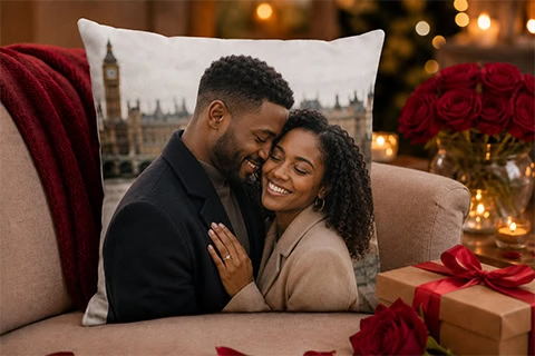 anniversary photo cushion