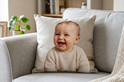new baby photo cushion