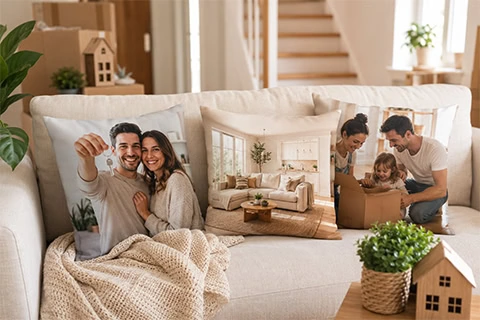 housewarming photo cushions