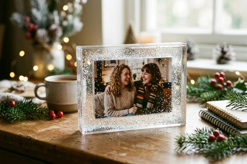 Secret Santa Snow Globe Photo Frame
