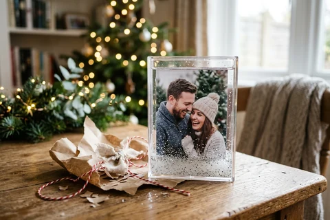Secret Santa Snow Globe Photo Frame