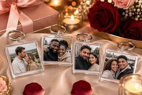 anniversary photo keyring
