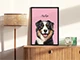 thumbnail pet portraits displayed in living room