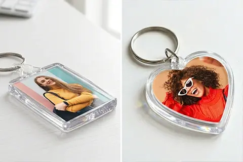 High quality acrylic photo keyring double sided print