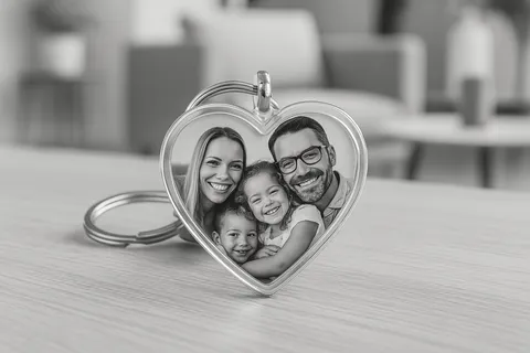 acrylic photo keyring for couples