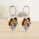 heart shaped photo keyring couples