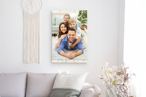 portrait large canvas print in modern interior