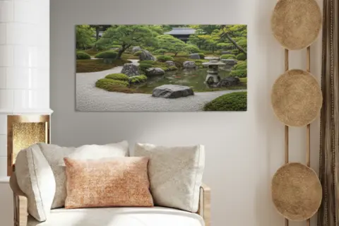 panoramic canvas above furniture