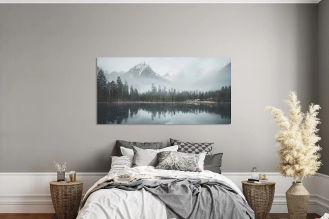 panoramic canvas in boho interior