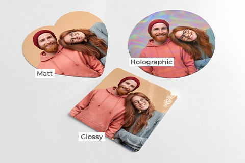 photo stickers on glossy film with family photos
